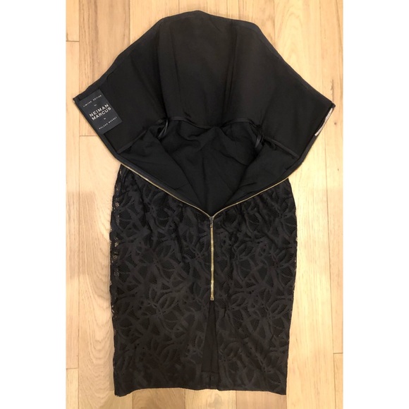 ROLAND MOURET Electra Black Lace Corset Bustier Staples Boning Pencil Dress SZ 8 - Picture 10 of 16